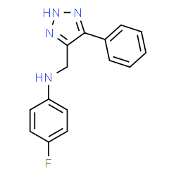 ChemSpider 2D Image | 4-fluoro-N-[(4-phenyl-1H-1,2,3-triazol-5-yl)methyl]aniline | C15H13FN4