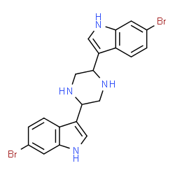 ChemSpider 2D Image | 3,3'-(2,5-Piperazinediyl)bis(6-bromo-1H-indole) | C20H18Br2N4