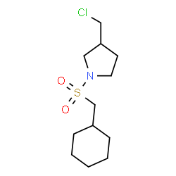 ChemSpider 2D Image | 3-(Chloromethyl)-1-[(cyclohexylmethyl)sulfonyl]pyrrolidine | C12H22ClNO2S