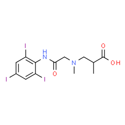 ChemSpider 2D Image | 2-Methyl-3-(methyl{2-oxo-2-[(2,4,6-triiodophenyl)amino]ethyl}amino)propanoic acid | C13H15I3N2O3