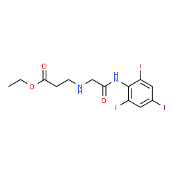 ChemSpider 2D Image | Ethyl N-{2-oxo-2-[(2,4,6-triiodophenyl)amino]ethyl}-beta-alaninate | C13H15I3N2O3