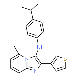 ChemSpider 2D Image | N-(4-Isopropylphenyl)-5-methyl-2-(3-thienyl)imidazo[1,2-a]pyridin-3-amine | C21H21N3S