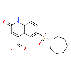 ChemSpider 2D Image | 6-(1-Azepanylsulfonyl)-2-oxo-1,2-dihydro-4-quinolinecarboxylate | C16H17N2O5S