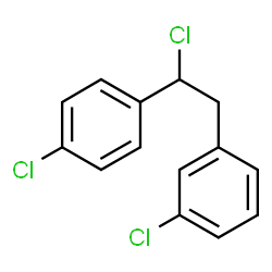 ChemSpider 2D Image | 1-Chloro-3-[2-chloro-2-(4-chlorophenyl)ethyl]benzene | C14H11Cl3