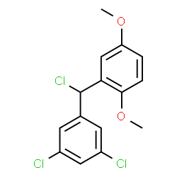 ChemSpider 2D Image | 2-[Chloro(3,5-dichlorophenyl)methyl]-1,4-dimethoxybenzene | C15H13Cl3O2