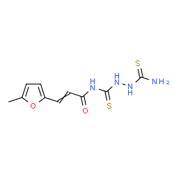 ChemSpider 2D Image | N-[(2-Carbamothioylhydrazino)carbonothioyl]-3-(5-methyl-2-furyl)acrylamide | C10H12N4O2S2