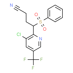 ChemSpider 2D Image | 3-Chloro-Î³-(phenylsulfonyl)-5-(trifluoromethyl)-2-pyridinebutanenitrile | C16H12ClF3N2O2S