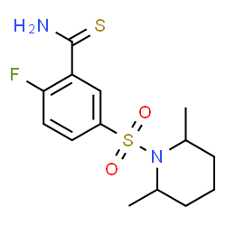 ChemSpider 2D Image | 5-[(2,6-Dimethyl-1-piperidinyl)sulfonyl]-2-fluorobenzenecarbothioamide | C14H19FN2O2S2