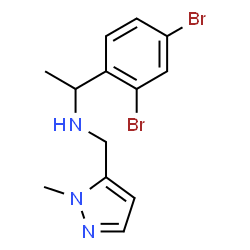 ChemSpider 2D Image | 1-(2,4-Dibromophenyl)-N-[(1-methyl-1H-pyrazol-5-yl)methyl]ethanamine | C13H15Br2N3