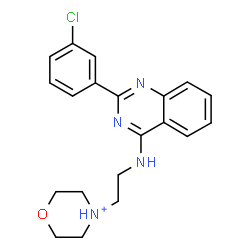 ChemSpider 2D Image | 4-(2-{[2-(3-Chlorophenyl)-4-quinazolinyl]amino}ethyl)morpholin-4-ium | C20H22ClN4O