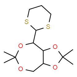 ChemSpider 2D Image | 4-(1,3-Dithian-2-yl)-2,2,6,6-tetramethyltetrahydro[1,3]dioxolo[4,5-e][1,3]dioxepine | C14H24O4S2