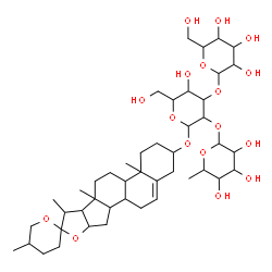 ChemSpider 2D Image | Spirost-5-en-3-yl 6-deoxyhexopyranosyl-(1->2)-[hexopyranosyl-(1->3)]hexopyranoside | C45H72O17