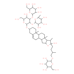 ChemSpider 2D Image | 26-(Hexopyranosyloxy)-22-hydroxyfurost-5-en-3-yl 6-deoxyhexopyranosyl-(1->2)-[hexopyranosyl-(1->3)]hexopyranoside | C51H84O23