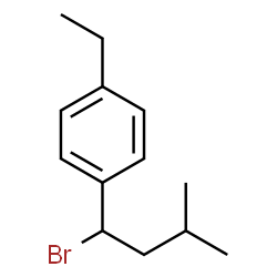 ChemSpider 2D Image | 1-(1-Bromo-3-methylbutyl)-4-ethylbenzene | C13H19Br