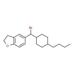 ChemSpider 2D Image | 5-[Bromo(4-butylcyclohexyl)methyl]-2,3-dihydro-1-benzofuran | C19H27BrO