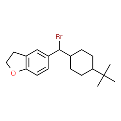 ChemSpider 2D Image | 5-{Bromo[4-(2-methyl-2-propanyl)cyclohexyl]methyl}-2,3-dihydro-1-benzofuran | C19H27BrO