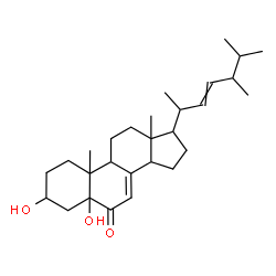 ChemSpider 2D Image | 3,5-Dihydroxyergosta-7,22-dien-6-one | C28H44O3