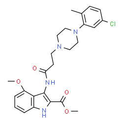 ChemSpider 2D Image | Methyl 3-({3-[4-(5-chloro-2-methylphenyl)-1-piperazinyl]propanoyl}amino)-4-methoxy-1H-indole-2-carboxylate | C25H29ClN4O4
