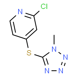 ChemSpider 2D Image | 2-Chloro-4-[(1-methyl-1H-tetrazol-5-yl)sulfanyl]pyridine | C7H6ClN5S