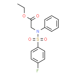 ChemSpider 2D Image | Ethyl N-[(4-fluorophenyl)sulfonyl]-N-phenylglycinate | C16H16FNO4S