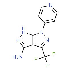 ChemSpider 2D Image | 6-(4-Pyridinyl)-4-(trifluoromethyl)-1,6-dihydropyrazolo[3,4-c]pyrazol-3-amine | C10H7F3N6