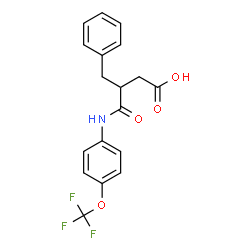 ChemSpider 2D Image | 3-Benzyl-4-oxo-4-{[4-(trifluoromethoxy)phenyl]amino}butanoic acid | C18H16F3NO4