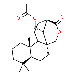 ChemSpider 2D Image | [(1S,4S,9S,13R,17R)-5,5,9-Trimethyl-14-oxo-15-oxatetracyclo[11.3.1.0~1,10~.0~4,9~]heptadec-17-yl]methyl acetate | C22H34O4