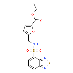 ChemSpider 2D Image | Ethyl 5-{[(2,1,3-benzothiadiazol-4-ylsulfonyl)amino]methyl}-2-furoate | C14H13N3O5S2