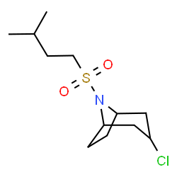 ChemSpider 2D Image | 3-Chloro-8-[(3-methylbutyl)sulfonyl]-8-azabicyclo[3.2.1]octane | C12H22ClNO2S