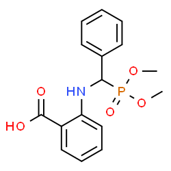 ChemSpider 2D Image | 2-{[(Dimethoxyphosphoryl)(phenyl)methyl]amino}benzoic acid | C16H18NO5P