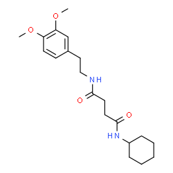 ChemSpider 2D Image | N-Cyclohexyl-N'-[2-(3,4-dimethoxyphenyl)ethyl]succinamide | C20H30N2O4