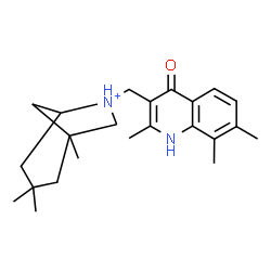 ChemSpider 2D Image | 1,3,3-Trimethyl-6-[(2,7,8-trimethyl-4-oxo-1,4-dihydro-3-quinolinyl)methyl]-6-azoniabicyclo[3.2.1]octane | C23H33N2O