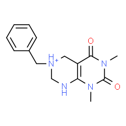 ChemSpider 2D Image | 3-Benzyl-6,8-dimethyl-5,7-dioxo-1,2,3,4,5,6,7,8-octahydropyrimido[4,5-d]pyrimidin-3-ium | C15H19N4O2