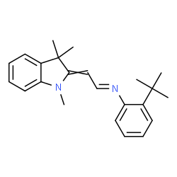 ChemSpider 2D Image | (1E)-N-[2-(2-Methyl-2-propanyl)phenyl]-2-(1,3,3-trimethyl-1,3-dihydro-2H-indol-2-ylidene)ethanimine | C23H28N2