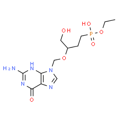ChemSpider 2D Image | Ethyl hydrogen {3-[(2-amino-6-oxo-3,6-dihydro-9H-purin-9-yl)methoxy]-4-hydroxybutyl}phosphonate | C12H20N5O6P