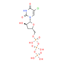 ChemSpider 2D Image | 5-Chloro-3'-deoxyuridine 5'-(tetrahydrogen triphosphate) | C9H14ClN2O14P3