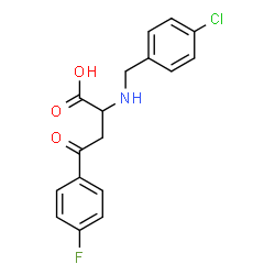 ChemSpider 2D Image | 2-[(4-Chlorobenzyl)amino]-4-(4-fluorophenyl)-4-oxobutanoic acid | C17H15ClFNO3