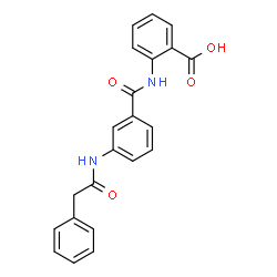 ChemSpider 2D Image | 2-({3-[(Phenylacetyl)amino]benzoyl}amino)benzoic acid | C22H18N2O4