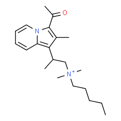 ChemSpider 2D Image | N-[2-(3-Acetyl-2-methyl-1-indolizinyl)propyl]-N,N-dimethyl-1-pentanaminium | C21H33N2O