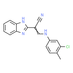 ChemSpider 2D Image | 2-(1H-Benzimidazol-2-yl)-3-[(3-chloro-4-methylphenyl)amino]acrylonitrile | C17H13ClN4