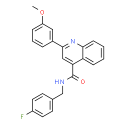 ChemSpider 2D Image | N-(4-Fluorobenzyl)-2-(3-methoxyphenyl)-4-quinolinecarboxamide | C24H19FN2O2