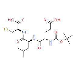 ChemSpider 2D Image | N-{[(2-Methyl-2-propanyl)oxy]carbonyl}-L-alpha-glutamyl-L-leucyl-L-cysteine | C19H33N3O8S