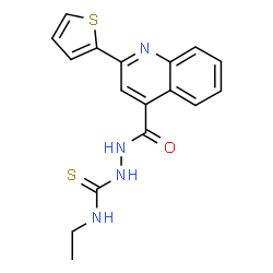 ChemSpider 2D Image | N-Ethyl-2-{[2-(2-thienyl)-4-quinolinyl]carbonyl}hydrazinecarbothioamide | C17H16N4OS2