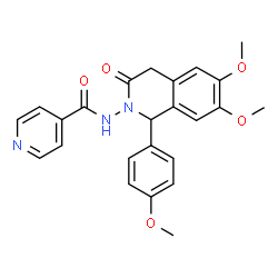 ChemSpider 2D Image | N-(6,7-dimethoxy-1-(4-methoxyphenyl)-3-oxo-3,4-dihydroisoquinolin-2(1H)-yl)isonicotinamide | C24H23N3O5