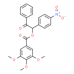 ChemSpider 2D Image | 1-(4-Nitrophenyl)-2-oxo-2-phenylethyl 3,4,5-trimethoxybenzoate | C24H21NO8