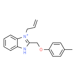 ChemSpider 2D Image | 3-Allyl-2-[(4-methylphenoxy)methyl]-1H-3,1-benzimidazol-3-ium | C18H19N2O
