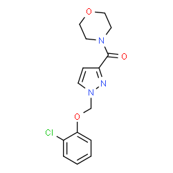 ChemSpider 2D Image | {1-[(2-Chlorophenoxy)methyl]-1H-pyrazol-3-yl}(4-morpholinyl)methanone | C15H16ClN3O3