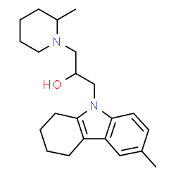 ChemSpider 2D Image | 1-(2-Methyl-1-piperidinyl)-3-(6-methyl-1,2,3,4-tetrahydro-9H-carbazol-9-yl)-2-propanol | C22H32N2O