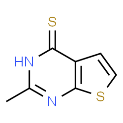 ChemSpider 2D Image | 2-Methylthieno[2,3-d]pyrimidine-4(3H)-thione | C7H6N2S2