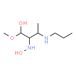 ChemSpider 2D Image | 2-(Hydroxyamino)-1-methoxy-3-(propylamino)-1-butanol | C8H20N2O3